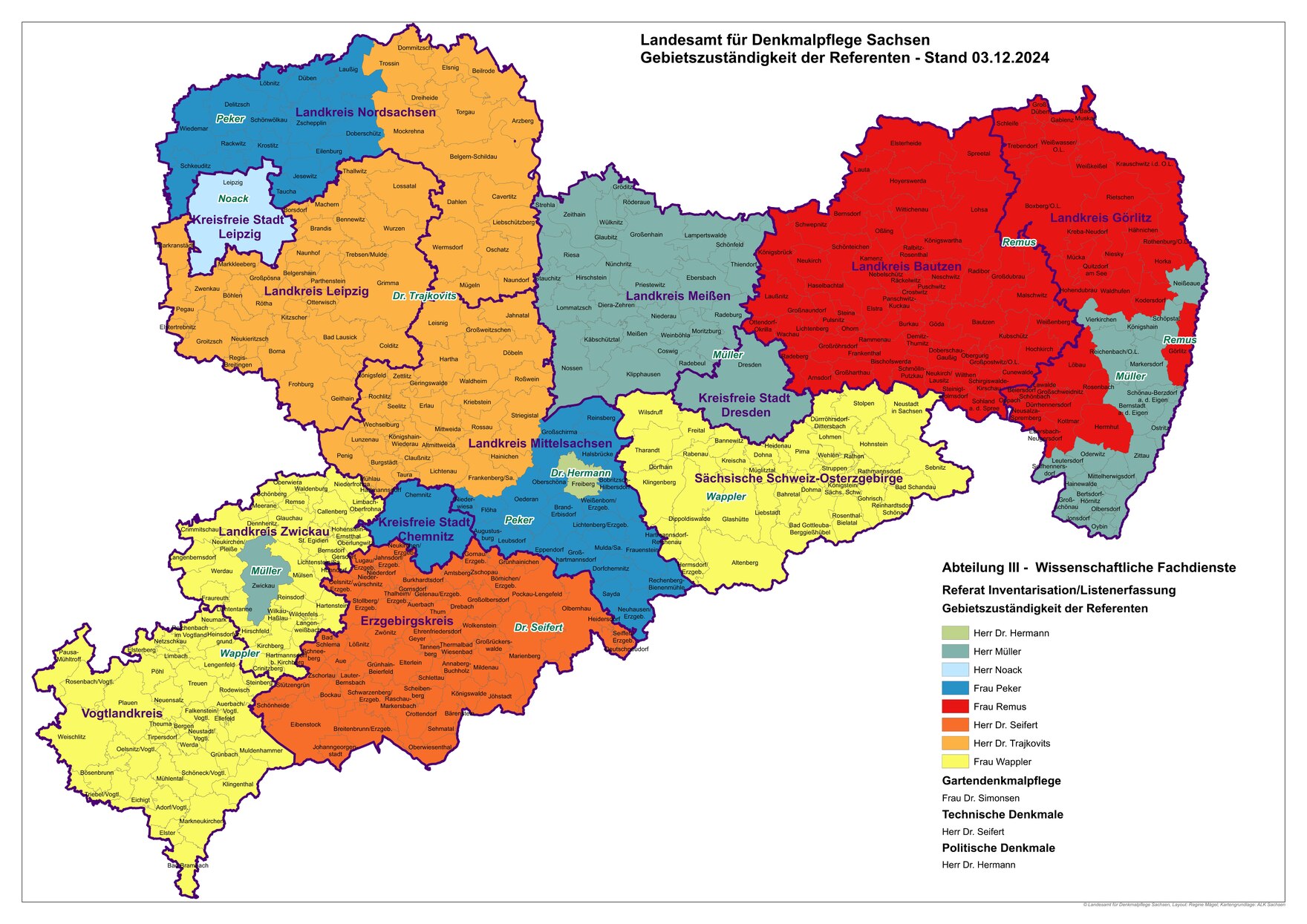 Gebietszuständigkeiten der Referenten der Inventarisation
